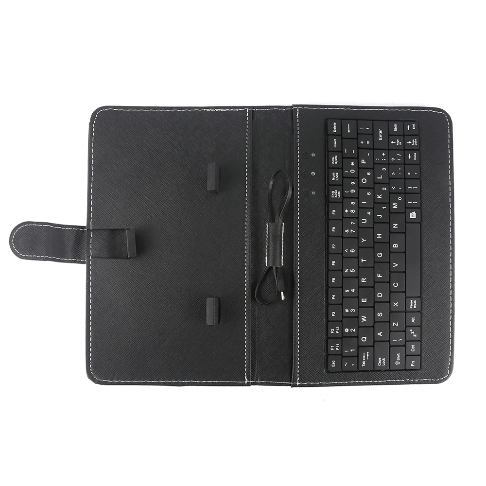 Чехол из искусственной кожи с подставкой и беспроводной Bluetooth-клавиатурой Micro USB