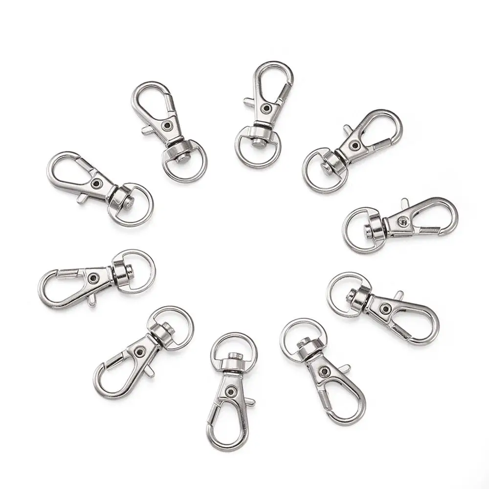 

100pcs Alloy Swivel Lobster Claw Clasps Swivel Snap Hook Platinum 30.5x11x6mm