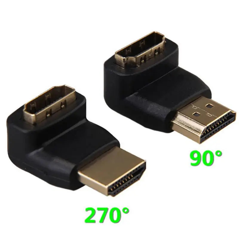 HDMI адаптер штекер-Женский переходник коннектор 90 градусов левый/правый угол и 270