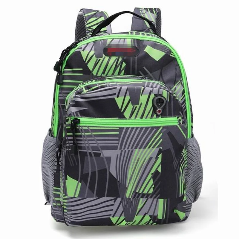 Geometric Prints School Bag for Boys Nylon Men Rucksack Multifunctional Travel Backpack Sports Bag Bookbag School Teen 17.7''