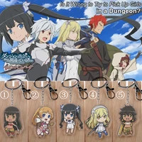 5 styles is it wrong to try to pick up girls in a dungeon keychain hestia anime key chain ais wallenstein cartoon keyring gifts
