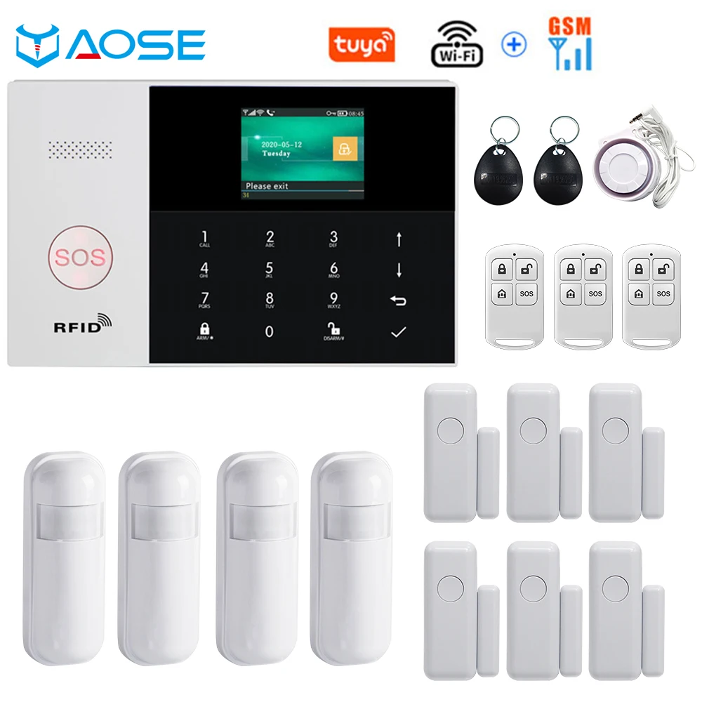 

YUPA Tuya WIFI GSM GPRS Wireless 433MHz Home Burglar Alarm System with Smoke Detector IP Camera Security Alarm Kit SmartLife APP