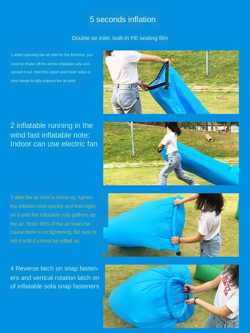 Открытый надувной диван ленивый Air Бесплатная Матрас Один Кемпинг обеденный