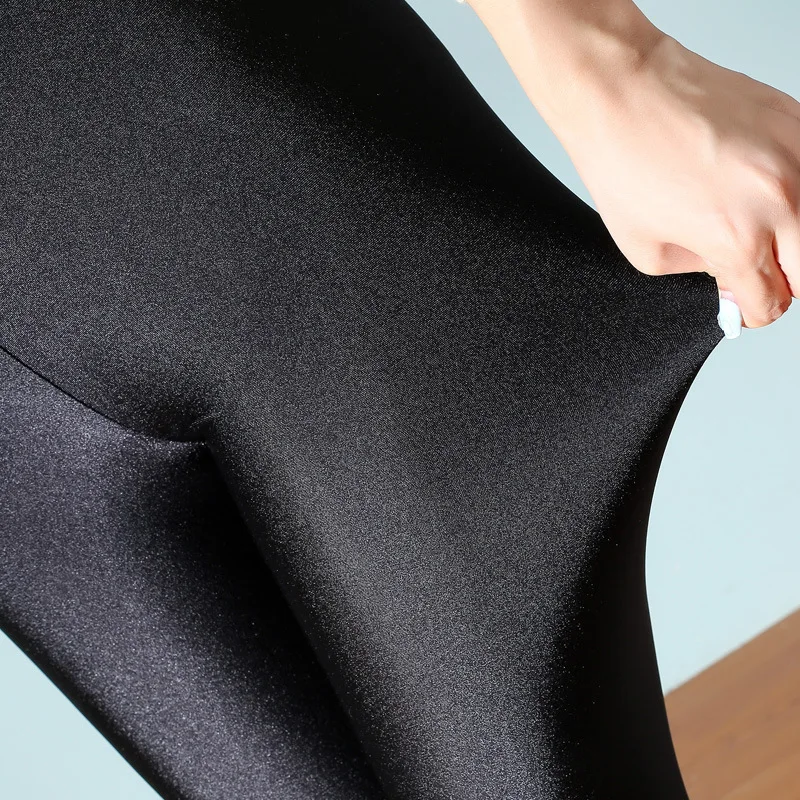 

SVOKOR Winter Plus Velvet Leggings Keep Warm Pants High Waist Solid Leggings Warm Plus Size Women