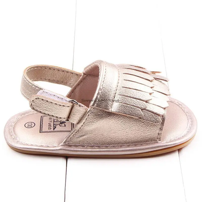 Сандалии с кисточками для маленьких девочек и мальчиков пляжные тапочки малышей