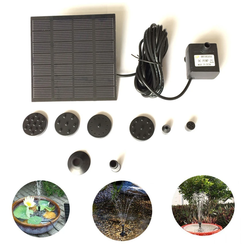 Солнечная энергия водяной насос фонтана панель комплект бассейн для дома сад