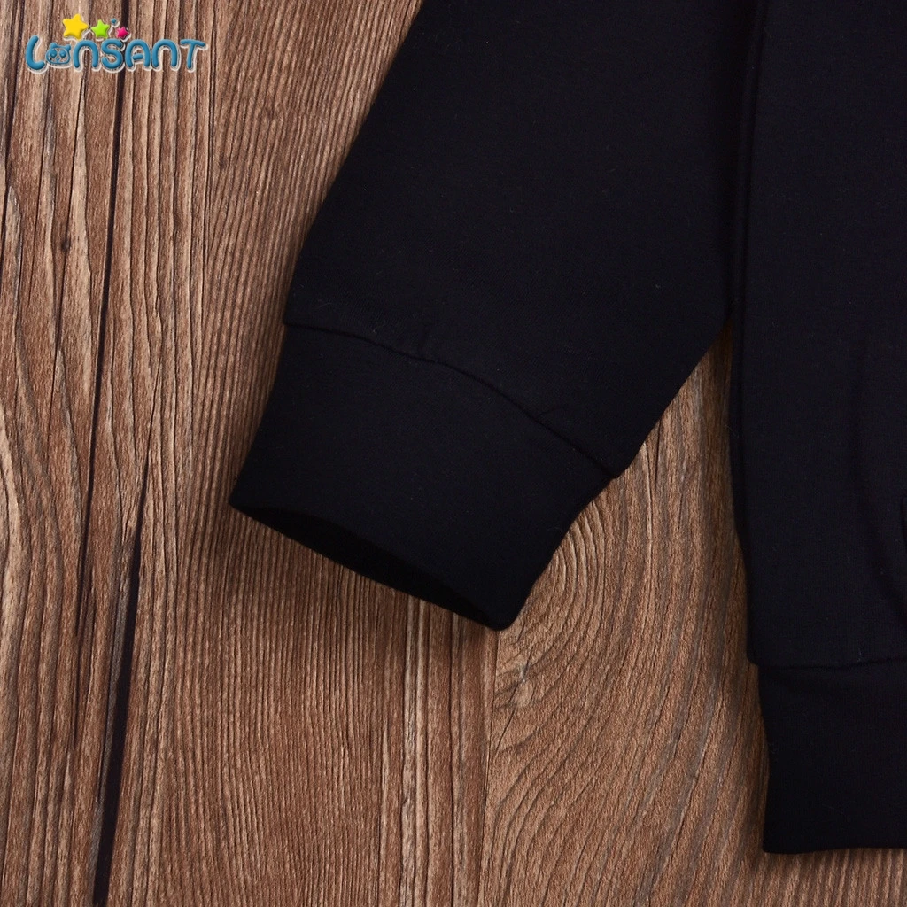 LONSANT модные толстовки для мальчиков и девочек хлопковые короткие детские с