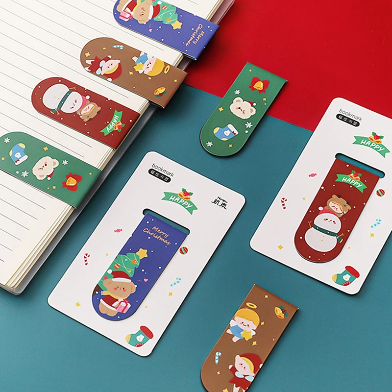 

Cartoon Christmas Magnet Magnetic Bookmarks Cute Magnet Page Markers Page Clips Bookmark For Student Office Reading Stationery