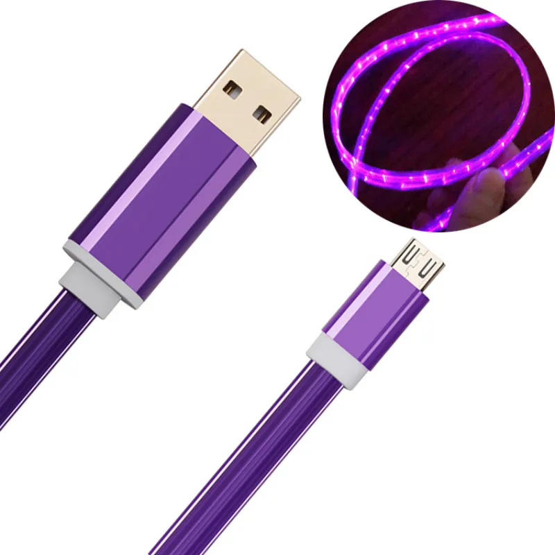Светодиодный светящийся Магнитный зарядный кабель usb type C Micro USB C 8 Pin Зарядка для iPhone android Магнитный кабель зарядный провод шнур - Цвет: Purple