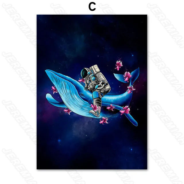 

Fantasy Space Trip Landscape Poster Nordic Style Waterproof Ink Painting Print Painting Modern Living Room Bedroom Wall Stickers