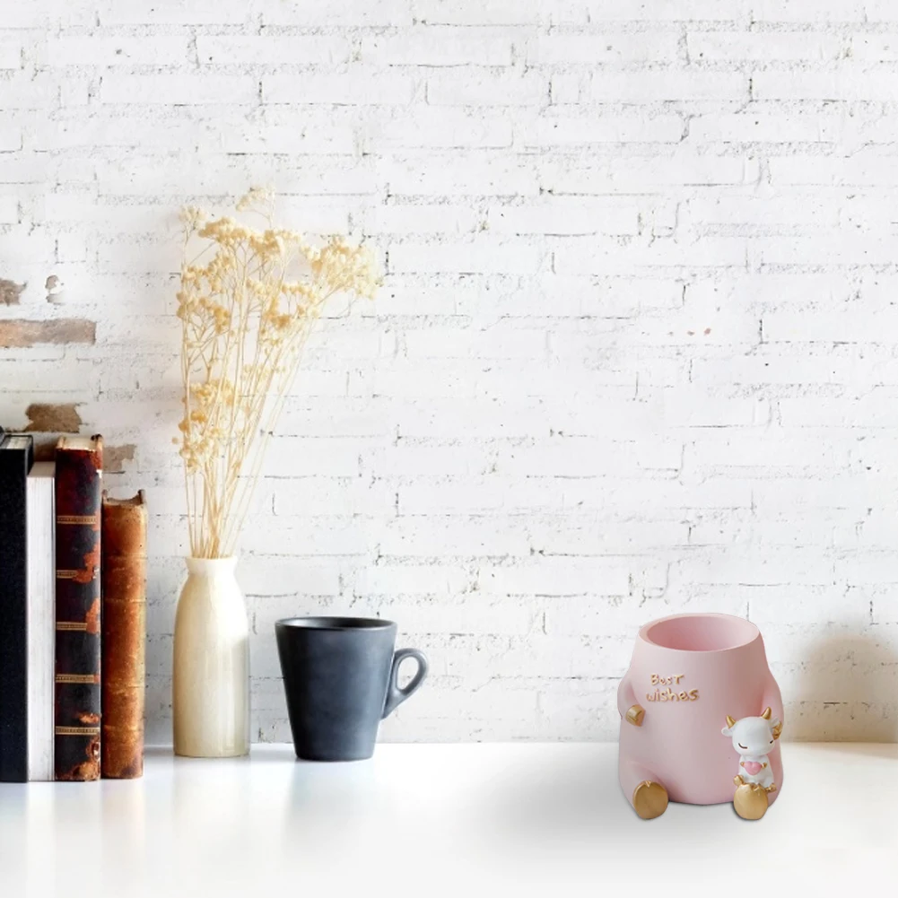 

Pen Holder Desktop Organizer Resin Multi Purpose Chinese New Year Decoration Office Desk Pen Storage Accessories Gift For Kids