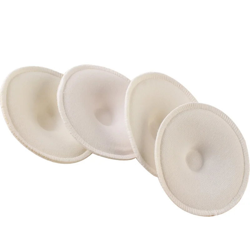 Almohadillas de algod&oacute;n para lactancia de beb&eacute;, almohadillas suaves absorbentes, lavables y reutilizables, accesorios de lactancia, insertos de sujetador de maternidad para mam&aacute;, 4 Uds.-1