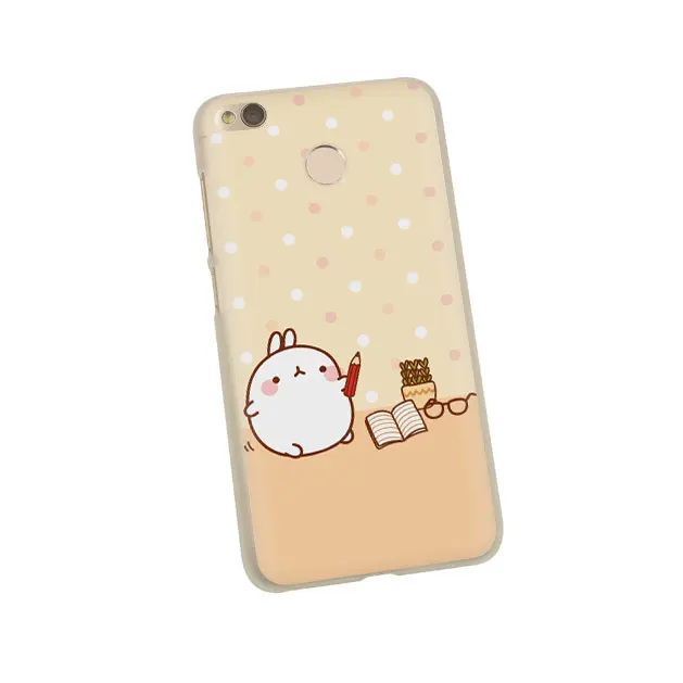 EWAU kawaii чай с Molang кекс жесткий чехол для телефона для Xiaomi Redmi Note 4 4X5 6 7 8 pro 5A Prime