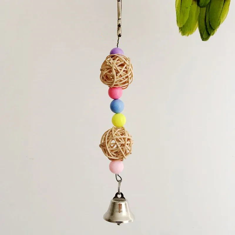1PC Hot multicolor beads bird toys pets parrot ladder Parakeet swing drill rainbow parakeet hamster |