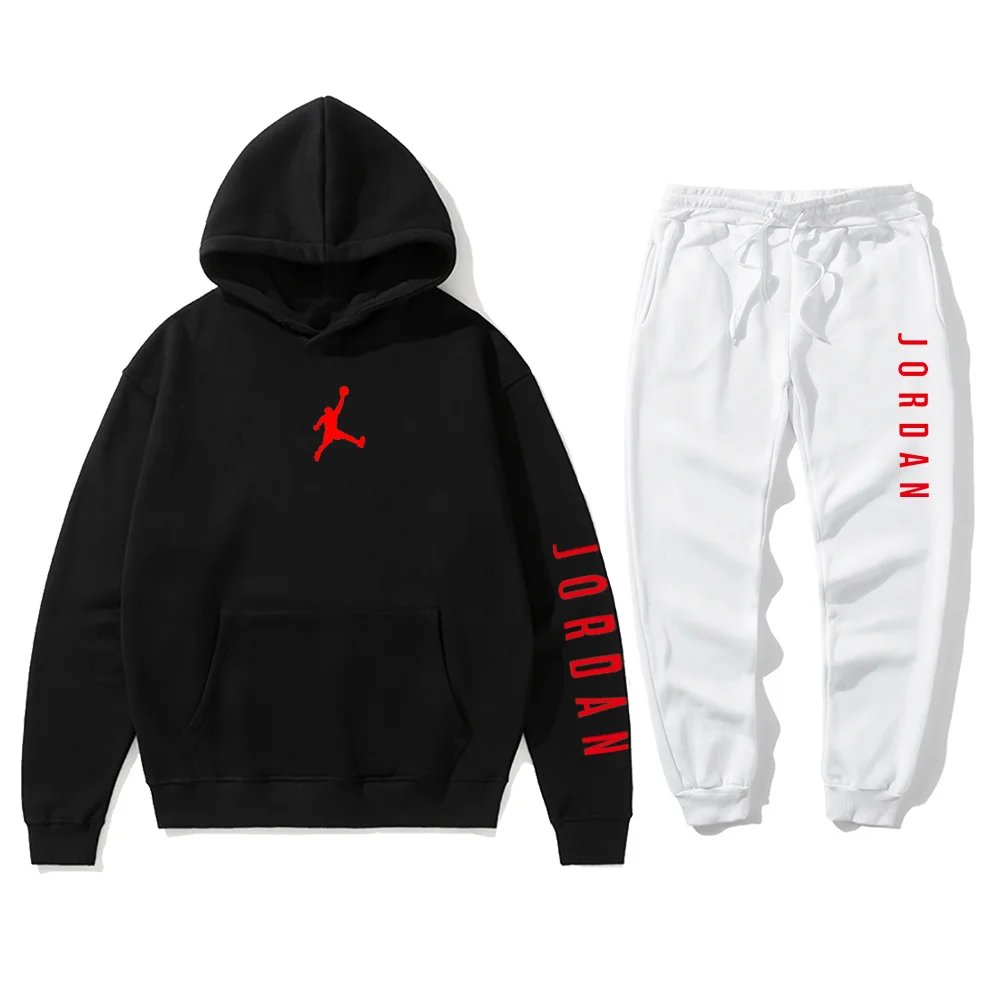 

2021 new brand clothing men's spring and autumn hot sale men's pullover hoodie + pants two-piece casual sportswear for men