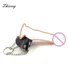 Тьерри натуральная кожа парашютные Мячи носилки Мошонка Связывание удерживающее кольцо для петуха Мужской Целомудрие устройство кольцо для пениса продукт для взрослых
