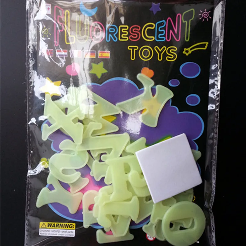 26 Английских Букв Для Хранения Энергии Флуоресцентный светится в темноте