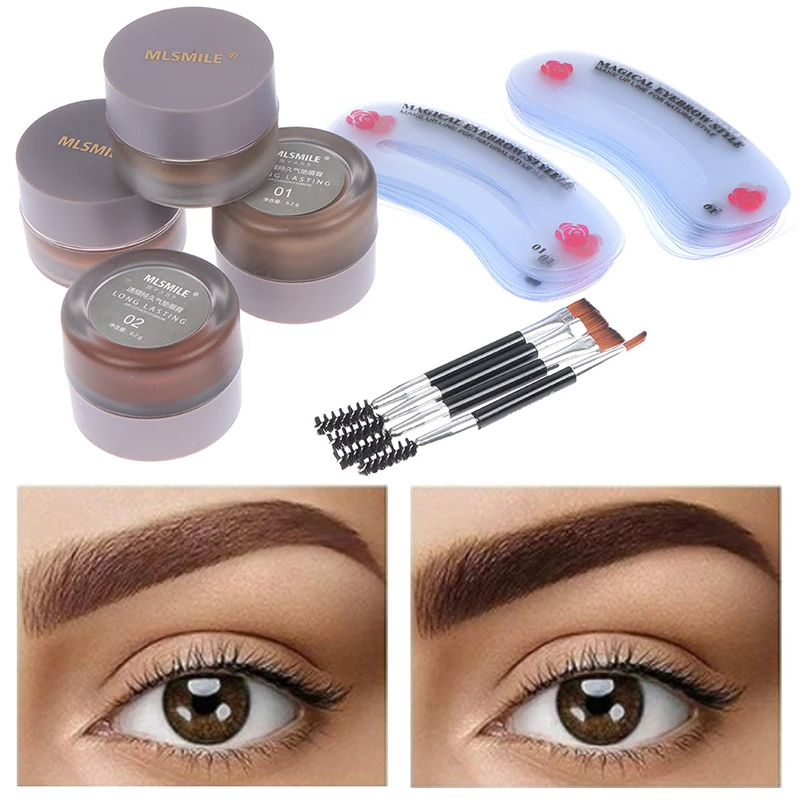 

Eyebrow Tint Waterproof Long Lasting Enhancer Eyebrow Dye Gel Cosmetic Makeup Eye Brow Cream with Brush