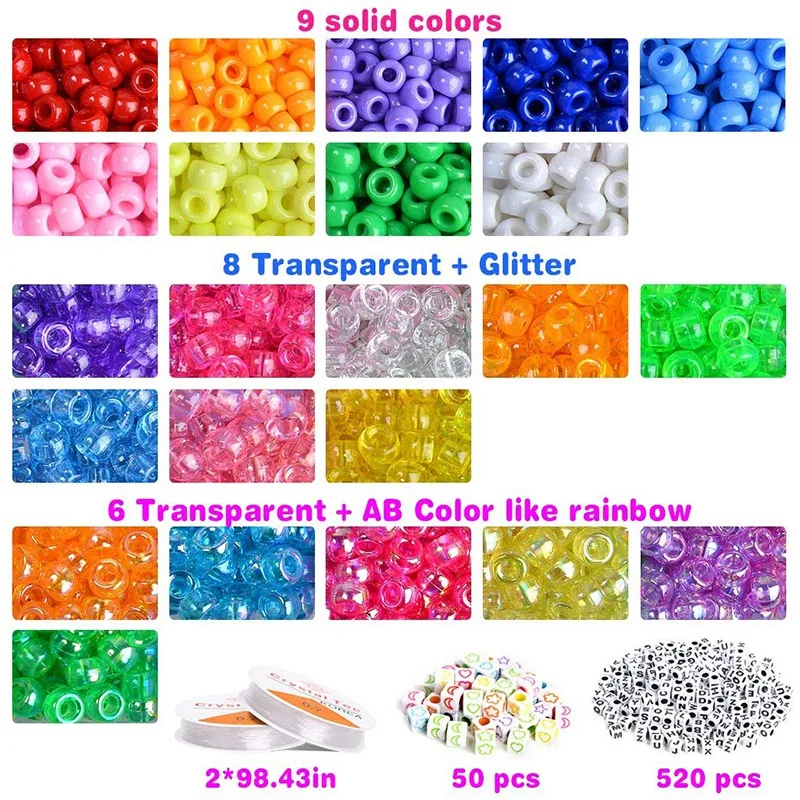 Набор Бусин Пони для изготовления браслетов и ювелирных изделий бусины волос