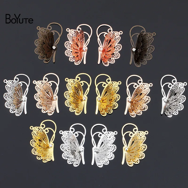 Кулон бабочка из металла и латуни 25*40 мм 20 шт./лот|Подвески| |