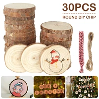 30pcs thicken natural pine round wood slices unfinished circles with tree bark log discs diy crafts wedding decor painting