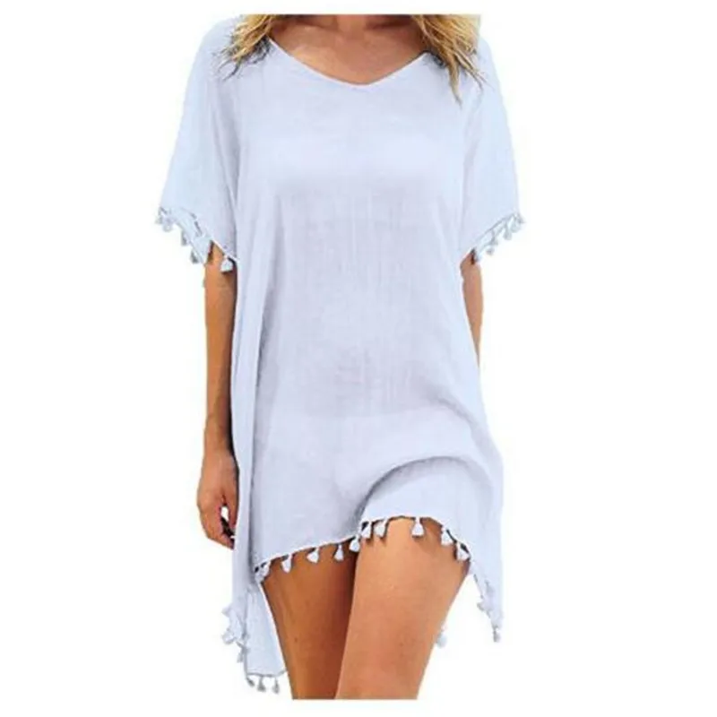 Женское свободное мини-платье новое однотонное шифоновое Прозрачное платье с