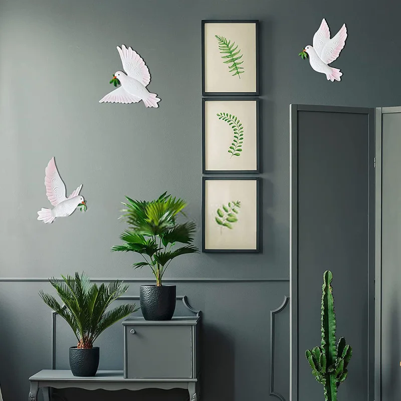 

1PC Wall Art Decoration Peace Dove Hanging Ornaments DIY Living Room Bedroom Garden Decoratives