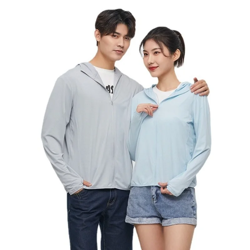 

Outdoor Couple Hooded Sunscreen Clothing 2021 New Simple Men and Women Lightweight Breathable Sunscreen Clothes Anti-ultraviolet
