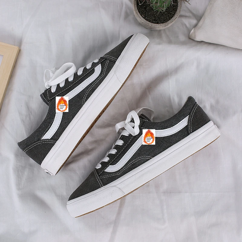 Классические Низкие туфли из вулканизованной парусины старого дымчатого серого