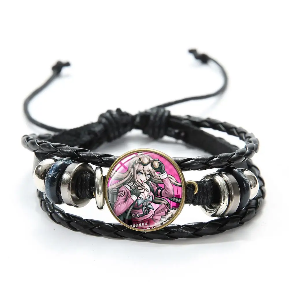 Style 6 SIAN Cool Game рисунок Собранный тканый кожаный браслет Dangan Ronpa Danganronpa V3 Akamatsu Kaede художественный узор стекло драгоценный камень браслеты - Окраска металла: Style 6