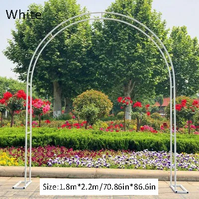 White 1.8m by 2.2m Искусственные цветы Арка кованого железа наружная свадебная АРКА домашний сад вечерние фоновая Арка подставка украшение Цветочная дверь полка - Цвет: White 1.8m by 2.2m