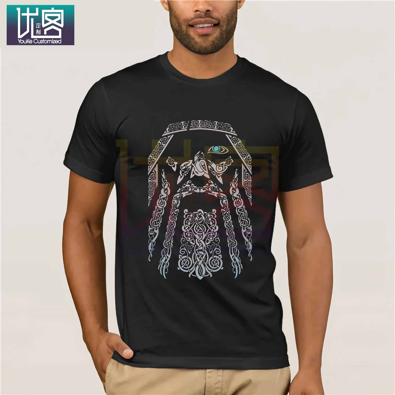 Футболка Vikings Odin Мужская 100% хлопок тройники короткий рукав топы отец подарок
