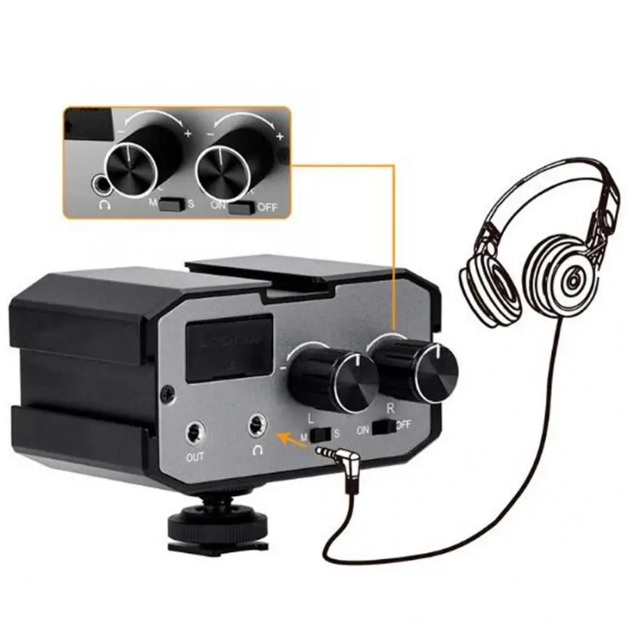 COMICA CVM AX1 стерео аудио адаптер смесителя микрофон для камер двойной усилитель