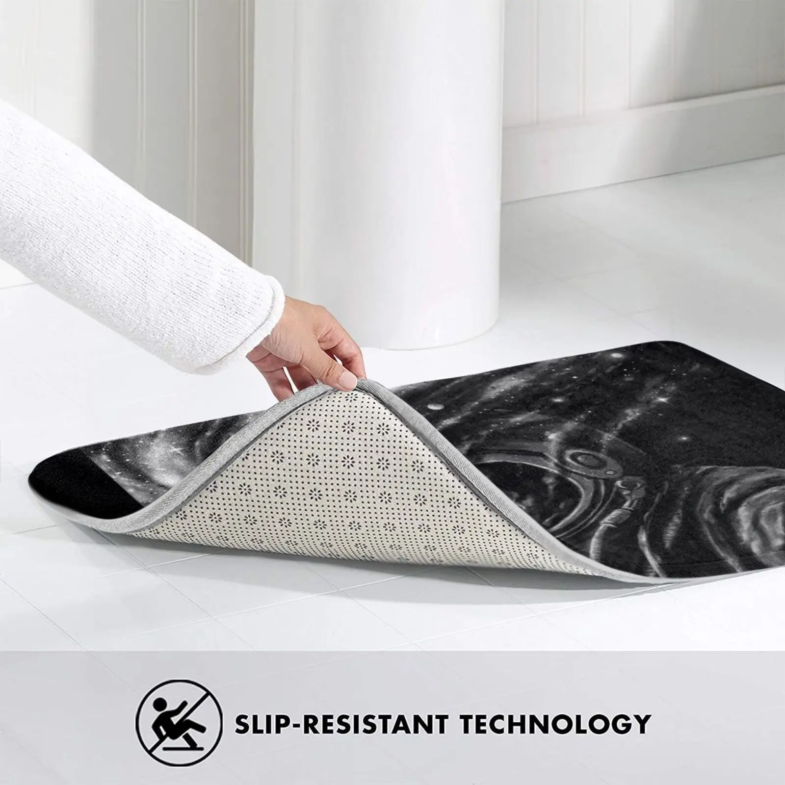 

Space Joint Carpet Mat Rug Cushion Soft Non - Slip Space Cosmic Cosmos Universe Stars Astronaut Smoke Rocket Black And