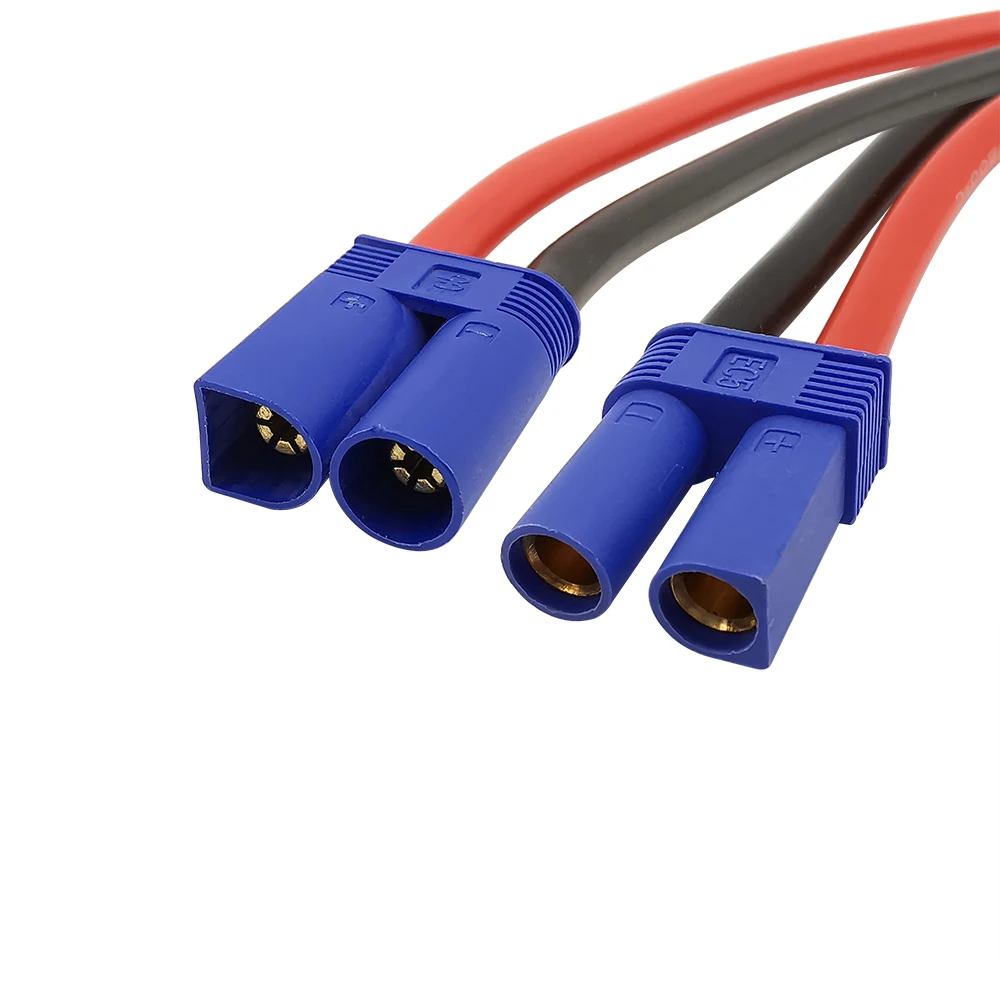 

1Pcs 10AWG EC5 Silicone Cable EC5 Male Plug / Female Jack Wire Connector for RC Battery Charger Car Boat Length 15cm 30cm 50cm