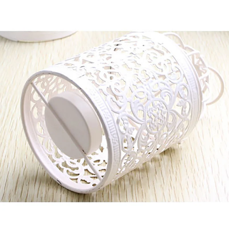 White Metal Hollow Pattern Candlestick Art Lantern Bird Cage Decoration Morocco Hanging Lanterns Home Accessories | Дом и сад