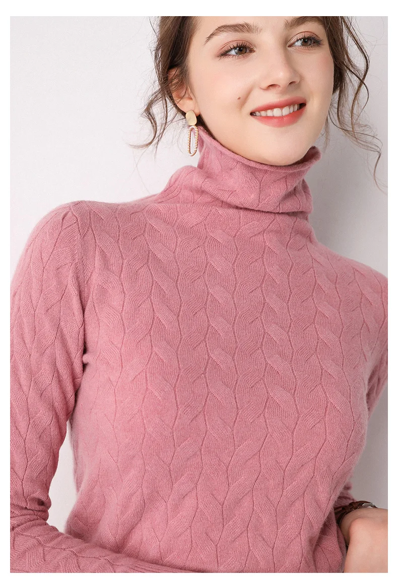 Women New Fashion Soft Sweaters and Pullover Wool Knitting Jumpers Ladies 8Colors Turtleneck Clothes