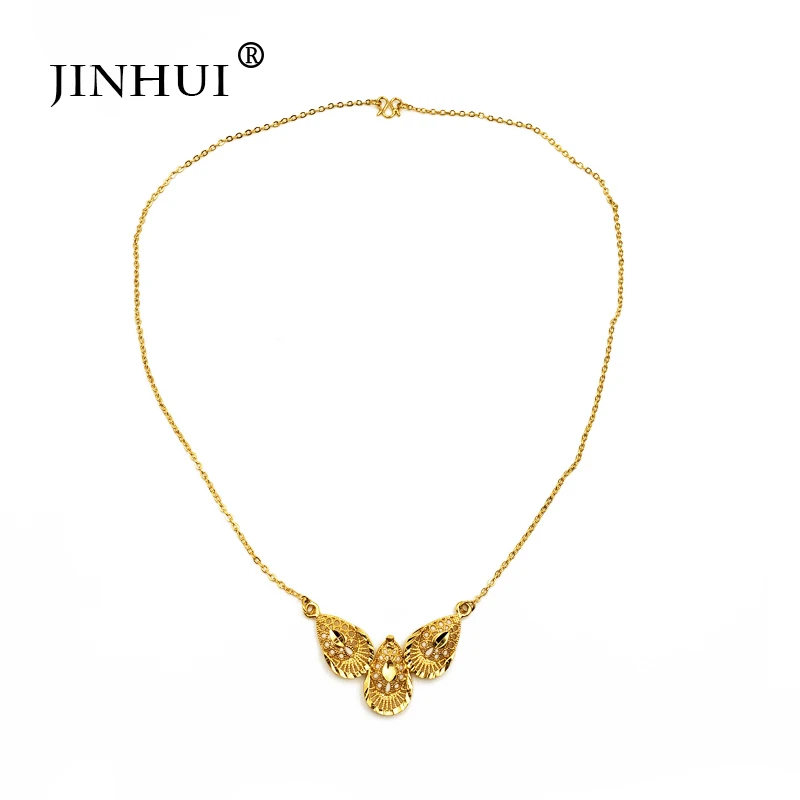 JINHUI модные Дубай новые женские золотые ожерелья с подвеской 45 см 2 мм цепочка для