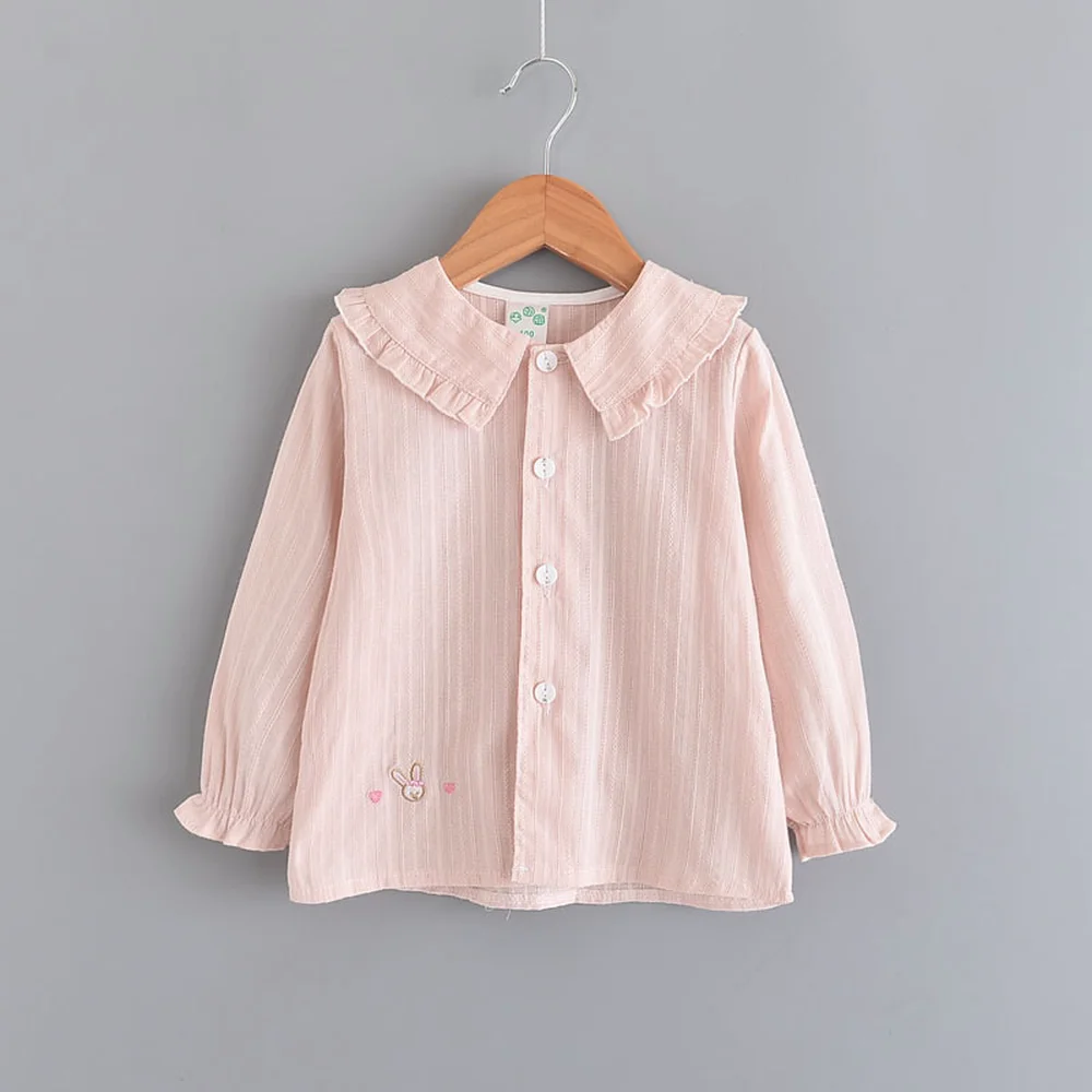 Милая весенне осенняя одежда для девочек мягкие хлопковые блузки с длинными
