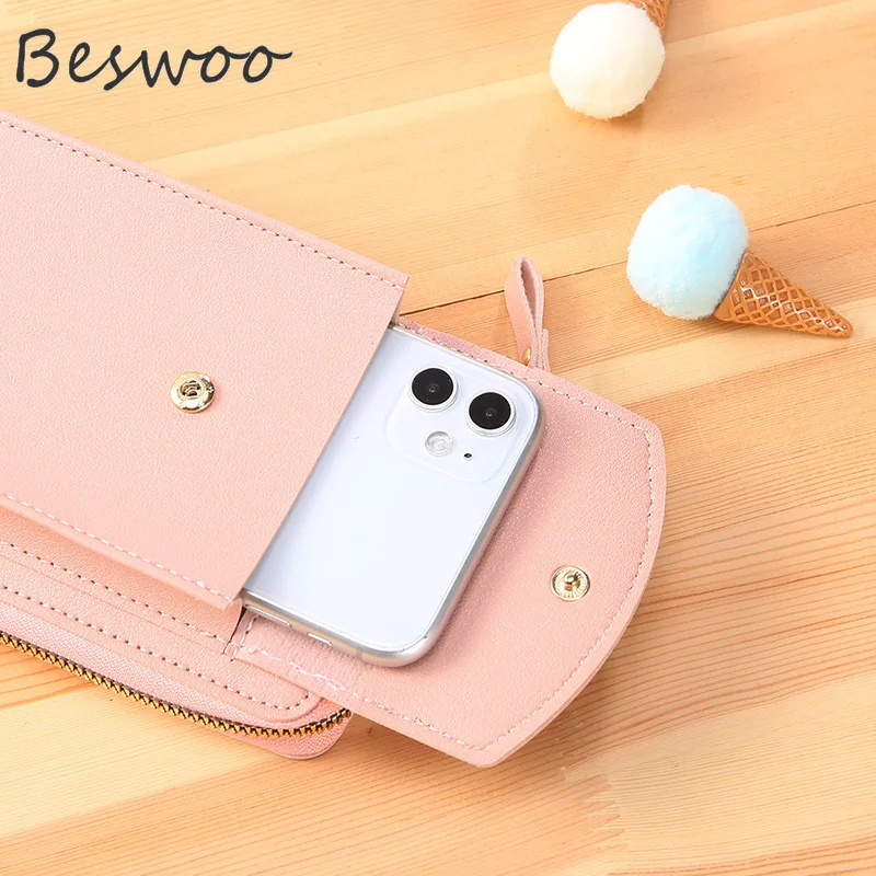 Women's Wallet Pu Leather Phone Bag Female Wallets Clutch Fashionable Zipper Purses Ladies Bag Pocket Shoulder Bag Card Holders