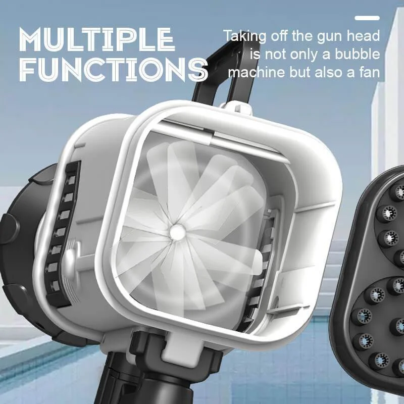 Soplador de burbujas autom&aacute;tico para fiestas, lanzador de cohete de 44 agujeros, fabricante de burbujas, pistola de juguete de burbujas para exteriores-2