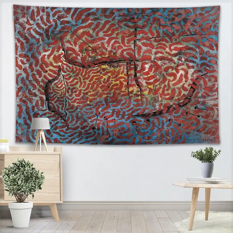 Новинка Yayoi Kusama японская художественная фоновая ткань подзор гобелен настенный светильник для спальни комнаты одеяло Йога пляжное полотенце скатерть - Цвет: 12
