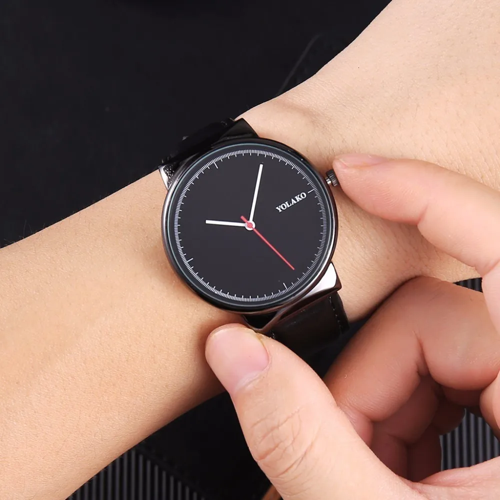 Часы YOLAKO Мужские кварцевые брендовые модные деловые люксовые аналоговые простые