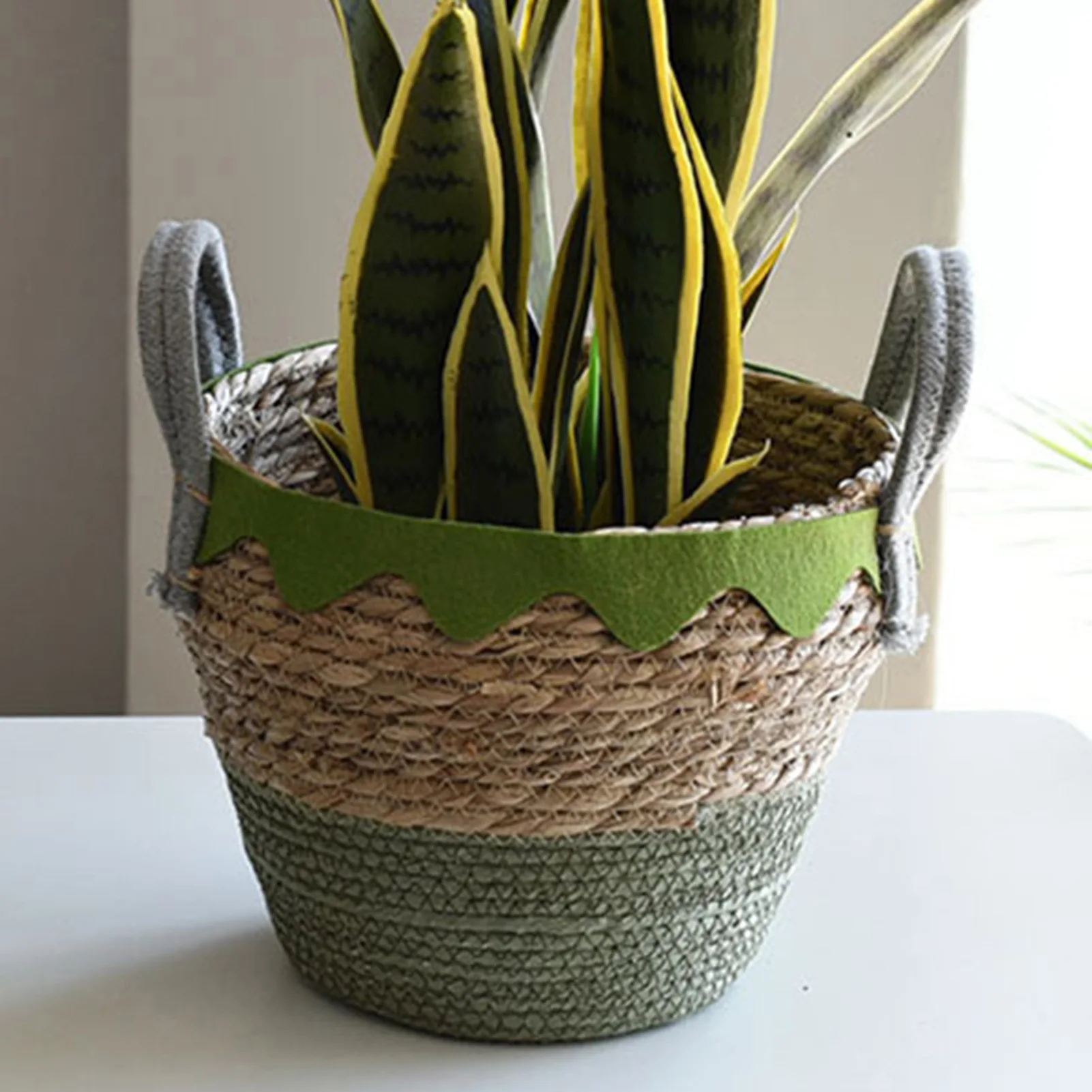 

Woven Basket Toy Organizer Rattan Handmade Storage Basket Woven Basket Plant Flower Pot