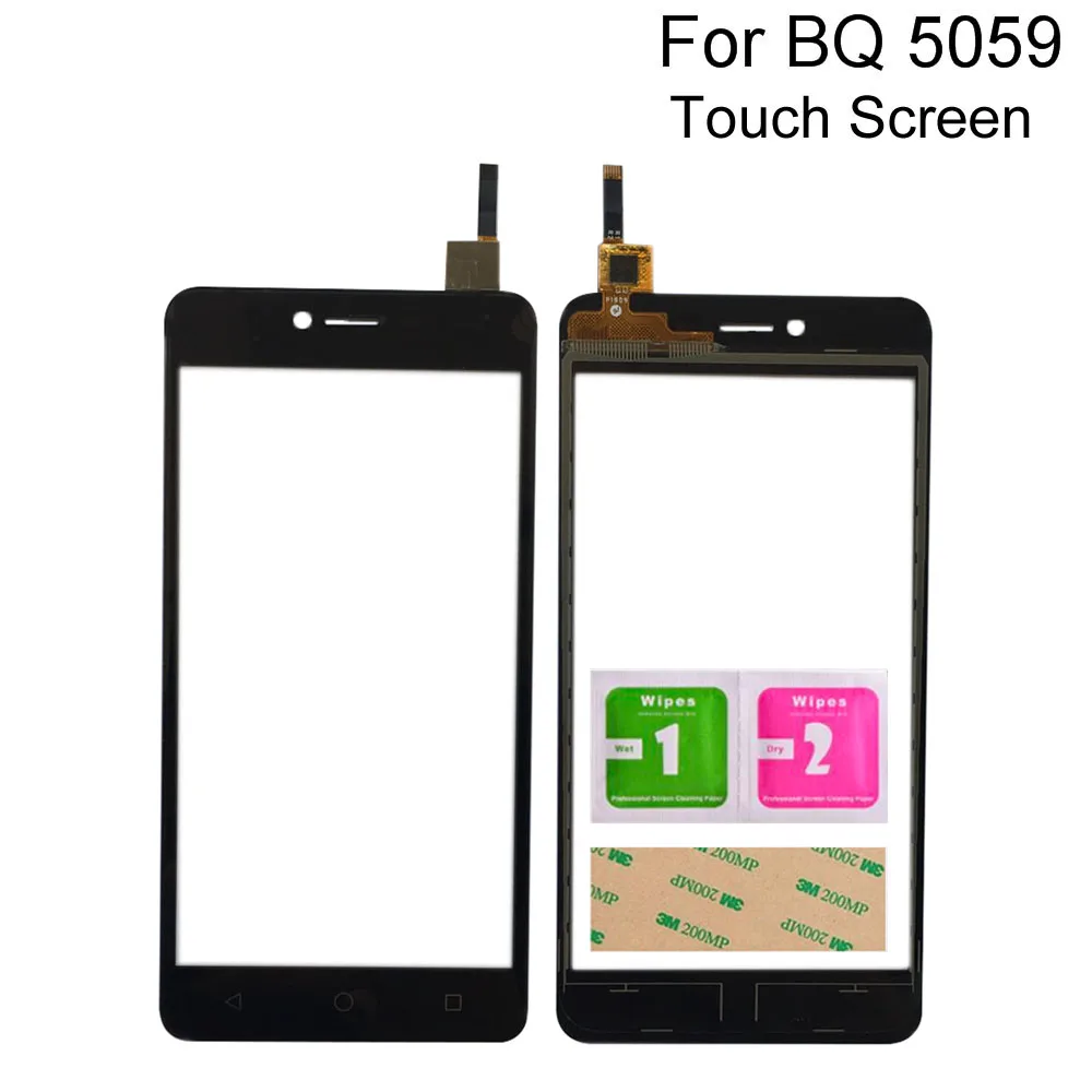 

Сенсорный экран панель для BQ 5059 BQ-5059 сенсорный экран Сенсорное стекло Передняя дигитайзер объектив сенсорная панель инструменты 3 м клей