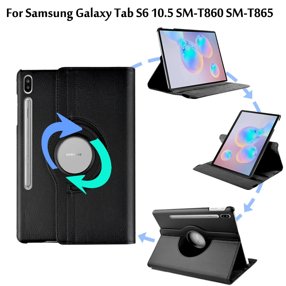 Вращающийся на 360 градусов чехол для Samsung Galaxy Tab S6 10 5 T860 T865 откидной Чехол