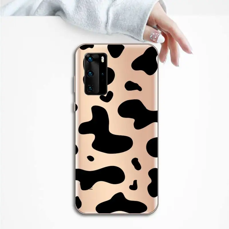 

cow Phone Case Transparent for huawei honor P 40 30 20 lite Pro 10 i 8 9 x p smart 2019