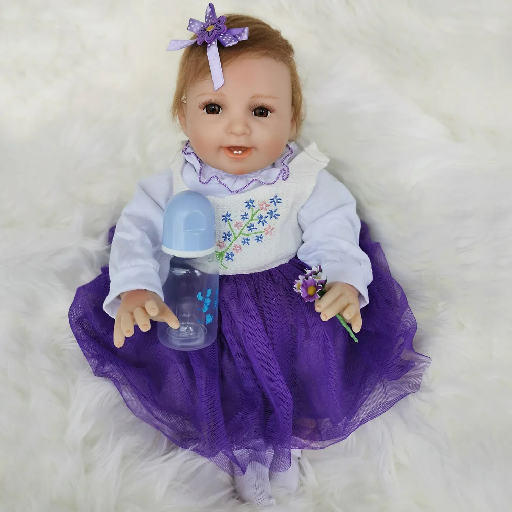 22 дюймов Мягкие силиконовые куклы Reborn Baby Реалистичная кукла-новорожденный кукла
