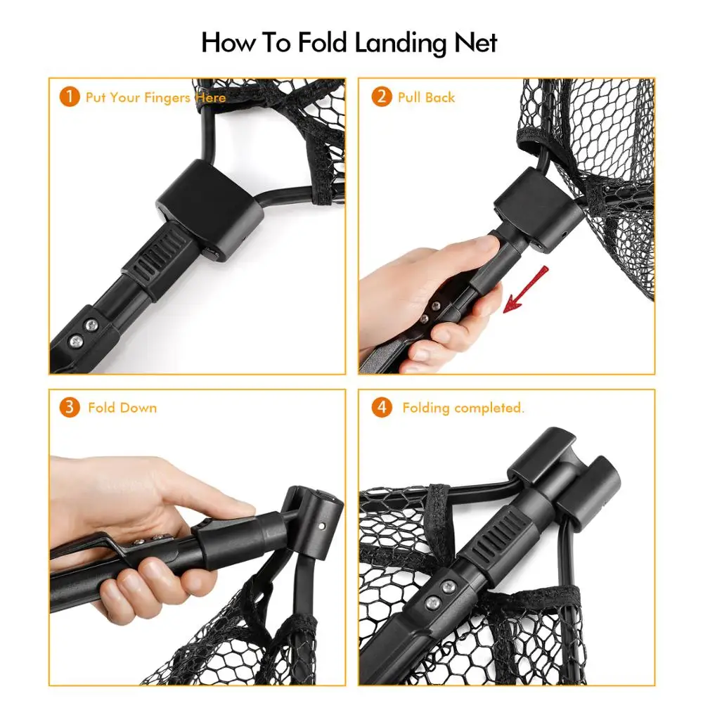 Рыболовная сеть Magreel алюминиевая ручная с прорезиненной речной и морской струей