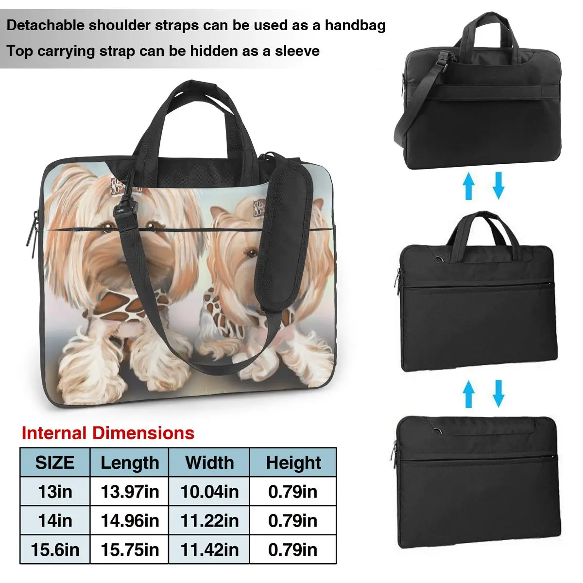 Сумка для ноутбука с изображением йоркширского терьера защитная винтажная сумка